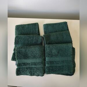 Ralph Lauren Egyptian Cotton Face Towels Vintage Green Set Of Six Made In USA